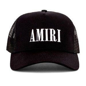 AMIRI luxury brand black trucker hat size one size. NWT perfect condition.